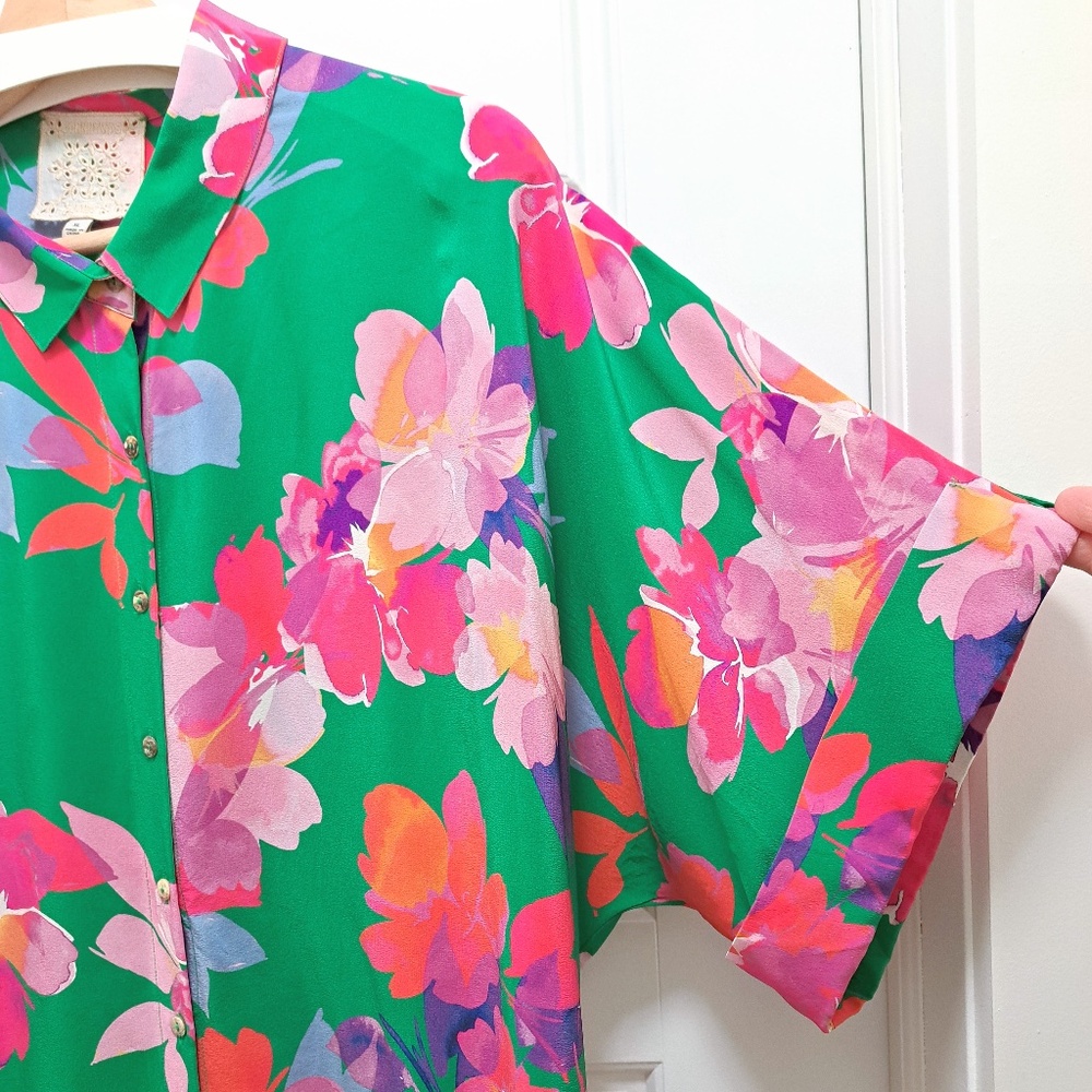 Johnny Was Nadine Silk Shirt Size Large - Picture 4 of 9